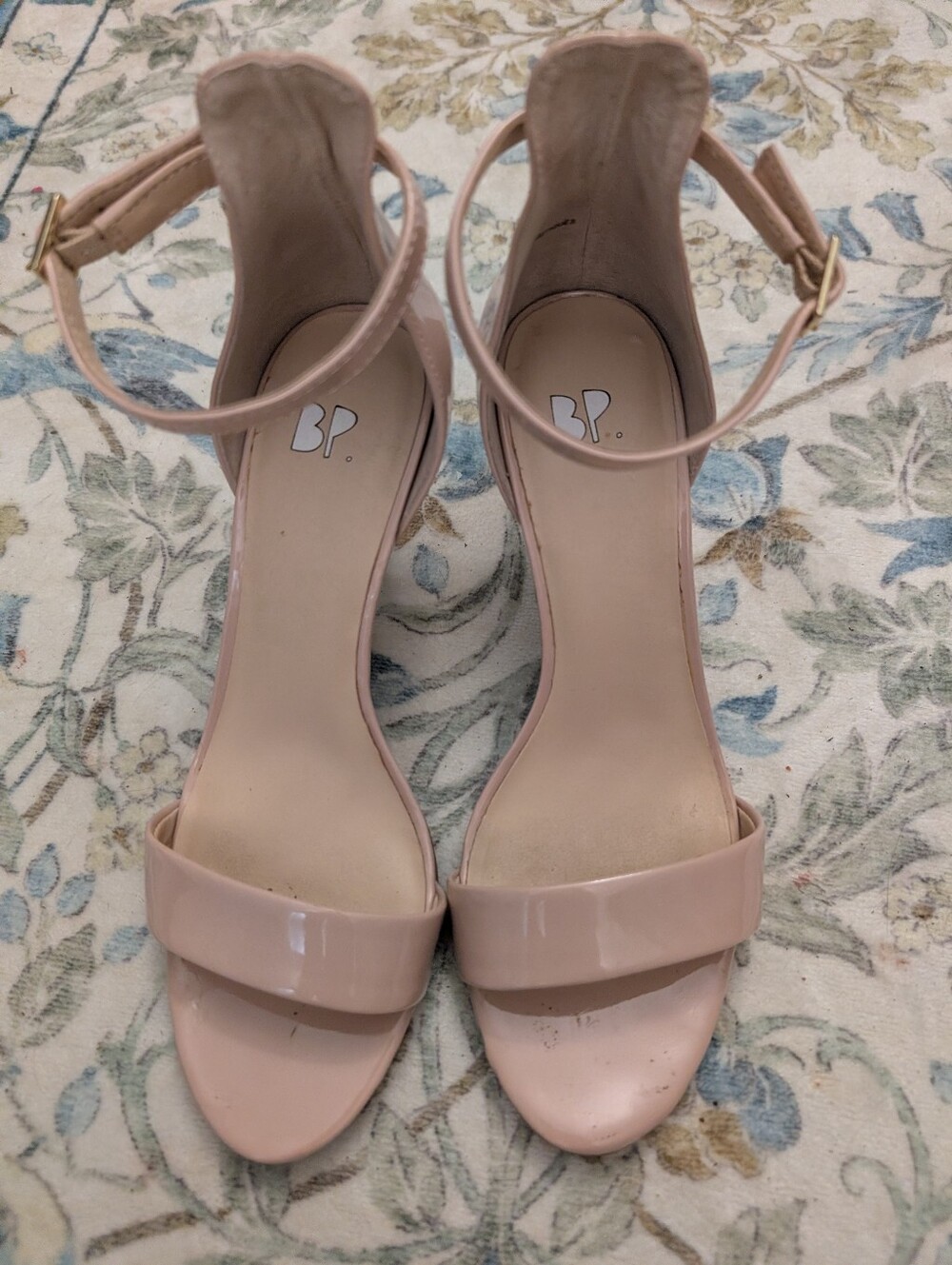 Women's Nordstrom bp Nude Blush Patent Ankle-Strap Heels. 🌷 - Picture 2 of 7